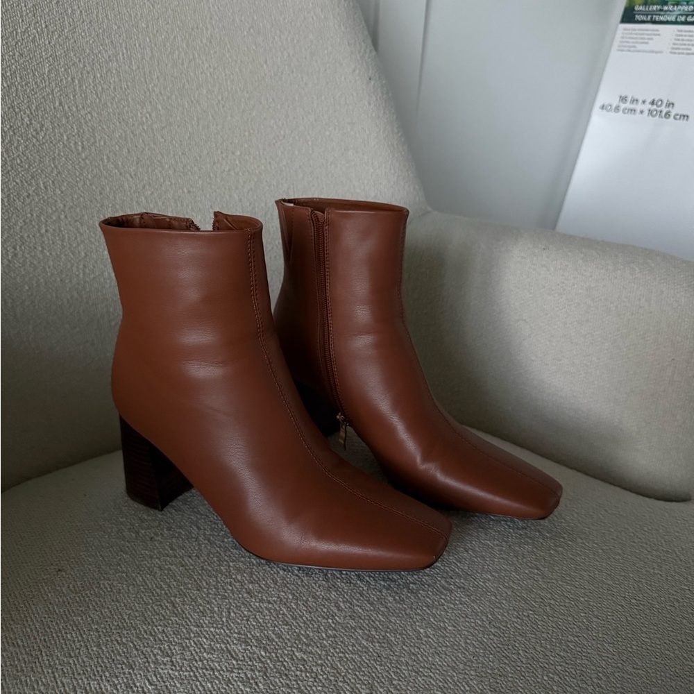 Elegant Brown Leather Ankle Boots